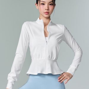 Cooling Peplum Zip-Up Jacket